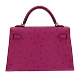 Hermès Kelly II Sellier Mini Rose Poupre Ostrich Palladium Hardware