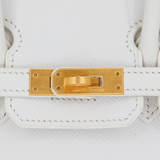Hermès 25cm Birkin HSS White/Etoupe Epsom Leather Brushed Gold Hardware