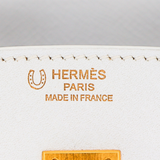 Hermès 25cm Birkin HSS White/Etoupe Epsom Leather Brushed Gold Hardware