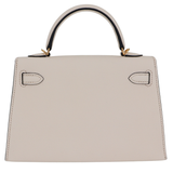Hermès Kelly II Sellier Mini HSS Nata/Bordeaux Chèvre Leather Gold Hardware