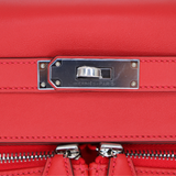 Hermès 32cm Kelly Lakis Retourne Vermillon Swift Leather Palladium Hardware