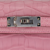 Hermès Mini Kelly II Bubblegum Matte Alligator Palladium Hardware