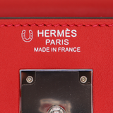 Hermès 32cm Kelly Lakis Retourne Vermillon Swift Leather Palladium Hardware