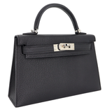 Hermès Kelly II Sellier Mini HSS Black Chèvre Leather Palladium Hardware