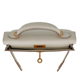 Hermès Kelly II Sellier Mini Mushroom Chèvre Leather Gold Hardware