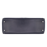 Hermès 35cm Kelly Lakis Bleu Marine Toile/Box Calf Leather Palladium Hardware