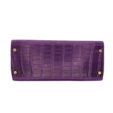 Hermès 28cm Kelly Retourne Amethyst Matte Alligator Gold Hardware