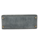 Hermès 28cm Kelly Sellier Doblis Gris Suede Leather Gold Hardware