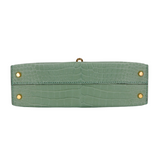 Hermès Kelly II Sellier Mini Vert D'eau Matte Porosus Crocodile Gold Hardware