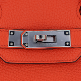 Hermès 30cm Birkin Verso Orange Poppy Clemence Leather Palladium Hardware