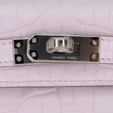 Hermès Kelly II Sellier Mini Mauve Pale Matte Boreal Alligator Palladium Hardware