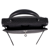 Hermès 25cm Kelly Sellier Crinoline Black Toile/Box Calf Leather Palladium Hardware