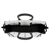 Hermès 25cm Birkin HSS White/Black Clemence Leather Brushed Palladium Hardware