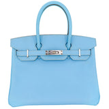 Hermès 30cm Birkin Candy Collection Celeste/Mykonos Epsom Leather Palladium Hardware