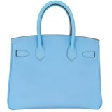 Hermès 30cm Birkin Candy Collection Celeste/Mykonos Epsom Leather Palladium Hardware