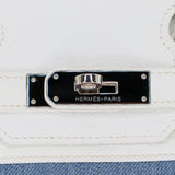 Hermès 30cm Birkin Denim/White Clemence Leather Palladium Hardware