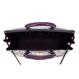 Hermès 30cm Birkin Amethyst Shiny Niloticus Crocodile Gold Hardware