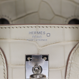 Hermès 25cm Birkin Beton Matte Alligator Palladium Hardware