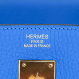 Hermès 40cm Birkin Bleu Hydra Clemence Leather Gold Hardware
