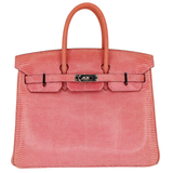 Hermès 25cm Birkin Bubblegum Shiny Lizard Palladium Hardware