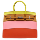 Hermès 35cm Birkin Sellier Rainbow Sunrise Epsom Leather Palladium Hardware