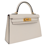 Hermès Kelly II Sellier Mini HSS Nata/Bordeaux Chèvre Leather Gold Hardware