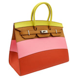 Hermès 35cm Birkin Sellier Rainbow Sunrise Epsom Leather Palladium Hardware