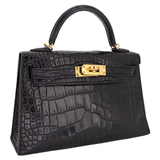 Hermès Kelly II Sellier Mini Black Matte Alligator Gold Hardware
