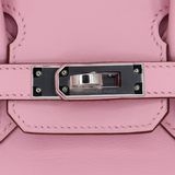 Hermès 25cm Birkin Mauve Sylvestre Swift Leather Palladium Hardware