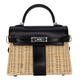 Hermès Kelly Mini Picnic Black Box Calf Leather Palladium Hardware