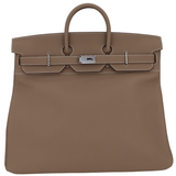 Hermès 50cm HAC Etoupe Togo Leather Palladium Hardware