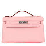 Hermès Kelly Pochette Rose Sakura Swift Leather Palladium Hardware
