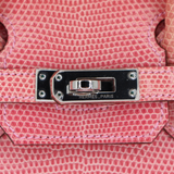 Hermès 25cm Birkin Bubblegum Shiny Lizard Palladium Hardware
