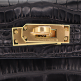 Hermès Kelly II Sellier Mini Black Matte Alligator Gold Hardware