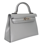 Hermès Kelly II Sellier Mini Gris Argente Chèvre Chamkilight Leather Palladium Hardware