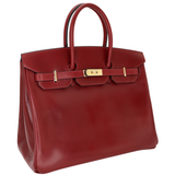 Hermès 35cm Birkin Rouge H Box Calf Leather Gold Hardware