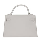 Hermès Kelly II Sellier Mini White Epsom Palladium Hardware