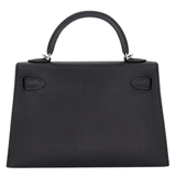 Hermès Kelly II Sellier Mini HSS Black Chèvre Leather Palladium Hardware