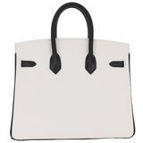 Hermès 25cm Birkin HSS White/Black Epsom Leather Palladium Hardware