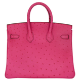 Hermès 25cm Birkin Fuchsia Ostrich Palladium Hardware