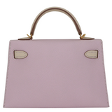Hermès Mini Kelly II HSS Mauve Pale/Craie Epsom Gold Hardware