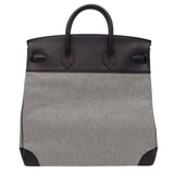 Hermès 40cm HAC Black Toile/Swift Leather Palladium Hardware