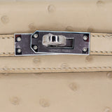 Hermès Kelly II Sellier Mini Parchemin Ostrich Palladium Hardware