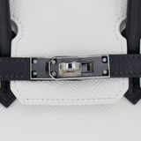 Hermès 25cm Birkin HSS White/Black Epsom Leather Palladium Hardware