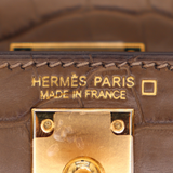 Hermès Kelly II Sellier Mini Gris Elephant Matte Alligator Gold Hardware