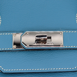 Hermès 42cm Birkin Shoulder JPG Bleu Jean Clemence Leather Palladium Hardware
