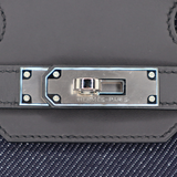 Hermès 29cm Birkin Shoulder Denim/Black Swift Leather Palladium Hardware