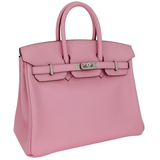 Hermès 25cm Birkin Mauve Sylvestre Swift Leather Palladium Hardware