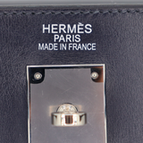Hermès 35cm Kelly Lakis Bleu Marine Toile/Box Calf Leather Palladium Hardware