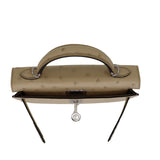 Hermès Kelly II Sellier Mini Parchemin Ostrich Palladium Hardware